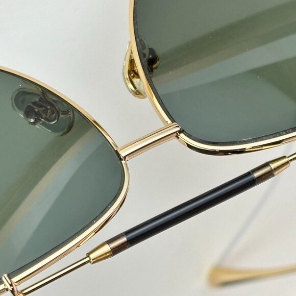 Tom Ford Gold and Black Aviator Sunglasses